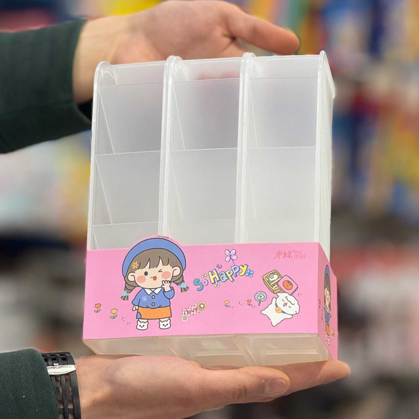 Porte stylo triple compartiment