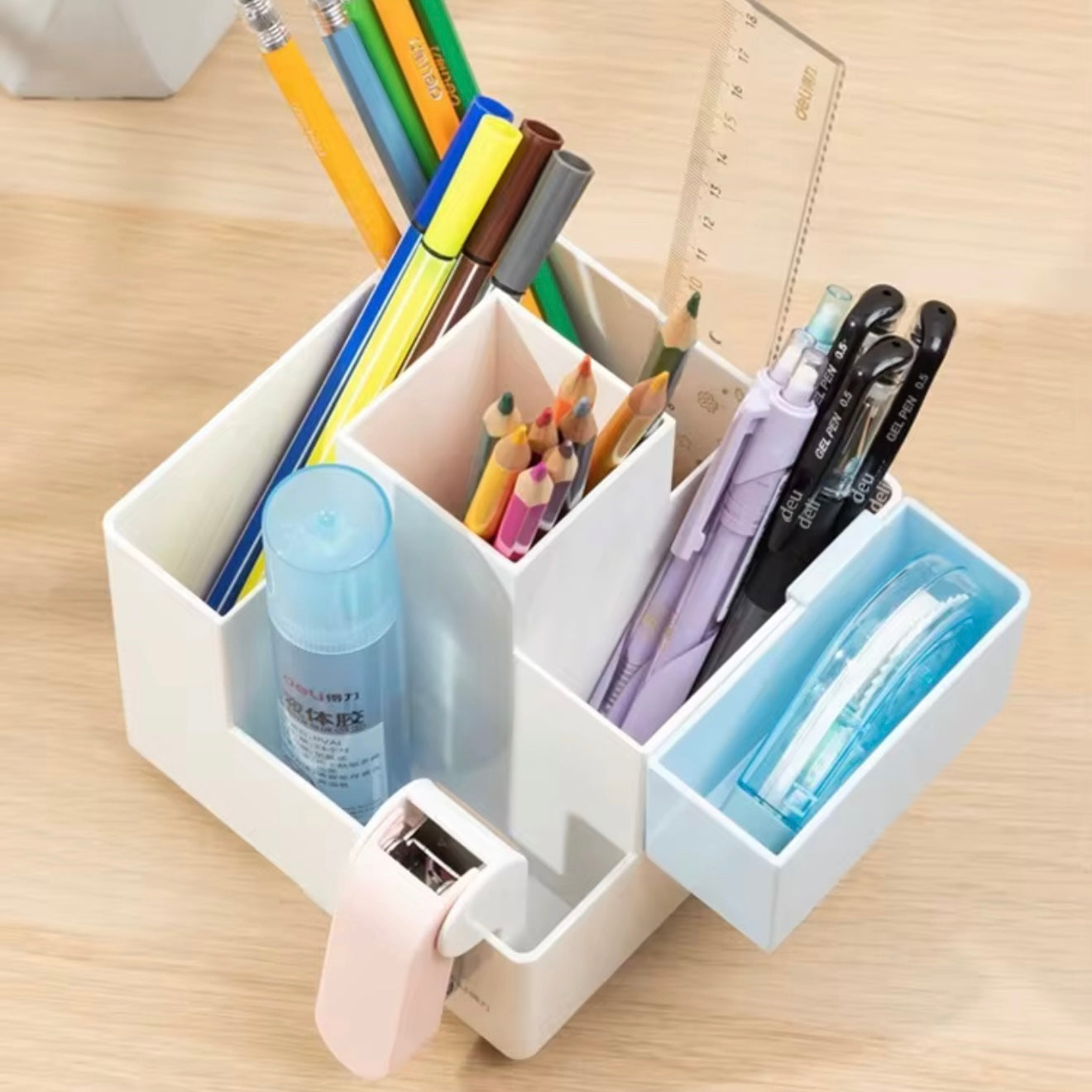 porte-stylo Deli pk200rotatif multi-fonction 360 degrés Rotation grande capacité de haute qualité