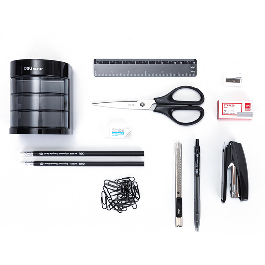 Plumier de bureau avec accessoires 12 pcs Deli