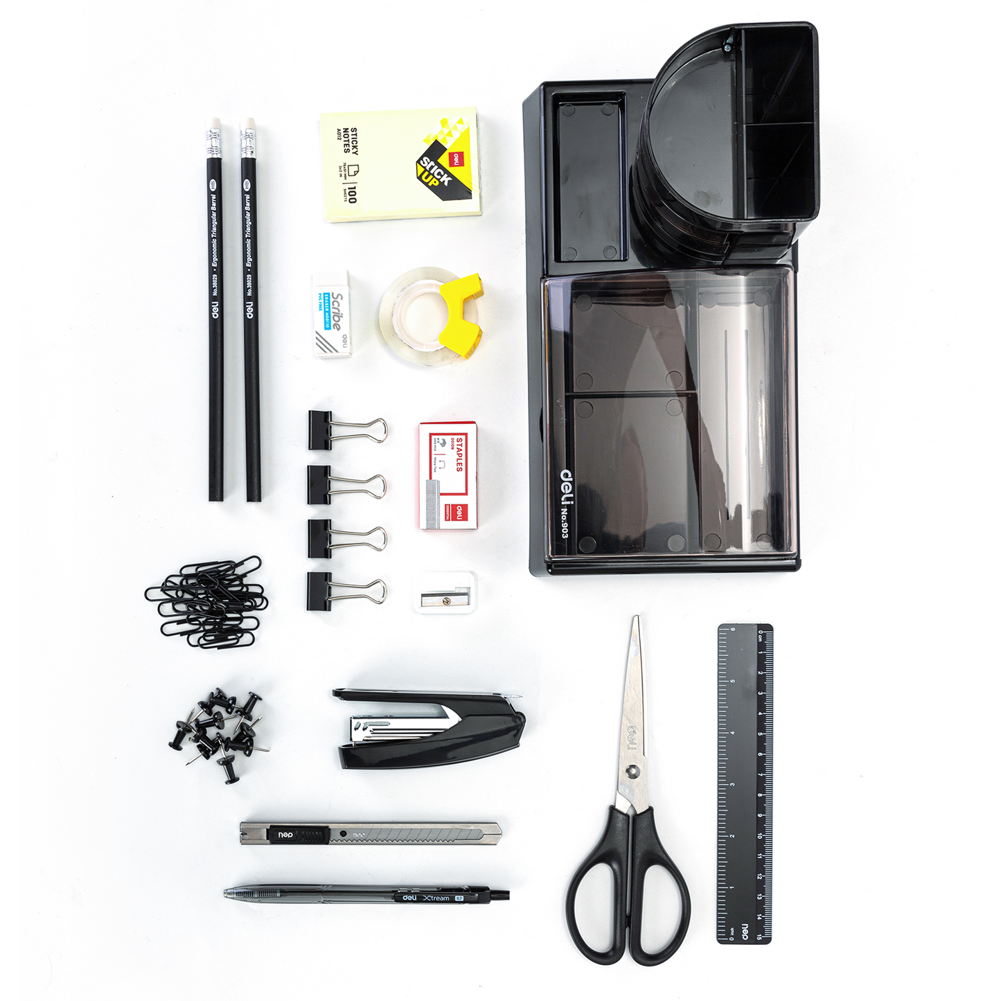 Plumier de bureau avec accessoires 16 pcs Deli