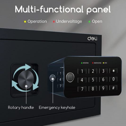 Coffre fort empreintes digitales code H250/W350/D250mm