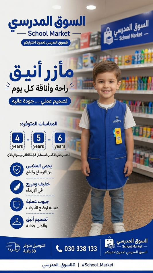 Tablier vertex bleu 67