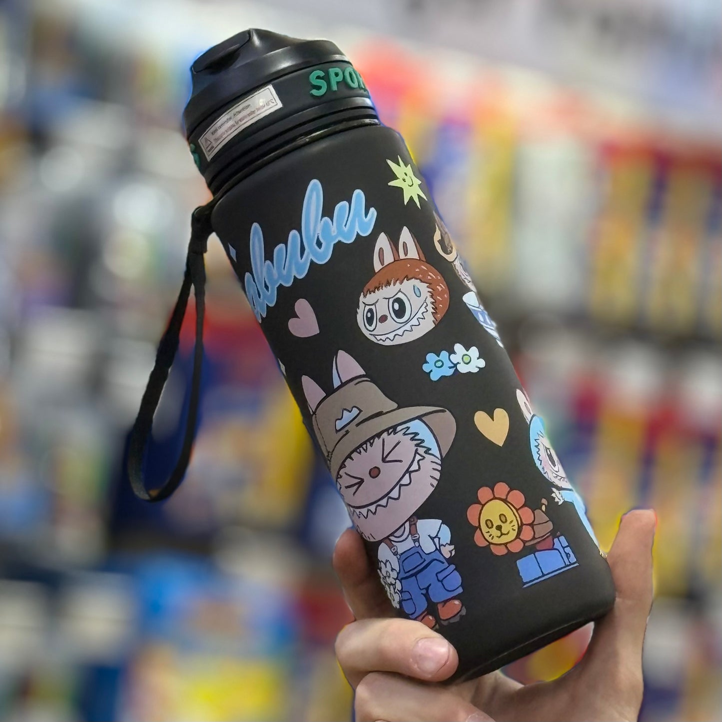 Gourde labubu en plastique