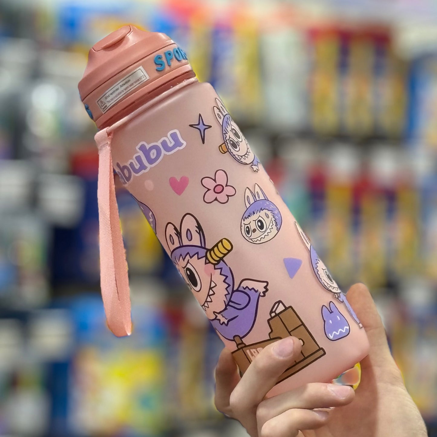 Gourde labubu en plastique