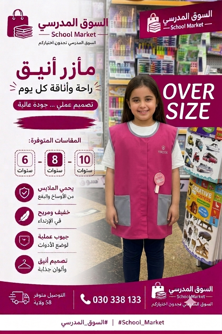 Tablier vertex fille over size