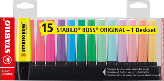 Surligneurs boss original desk set 15 pièces