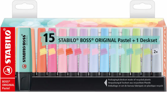 Surligneurs boss original desk set 15 pièces